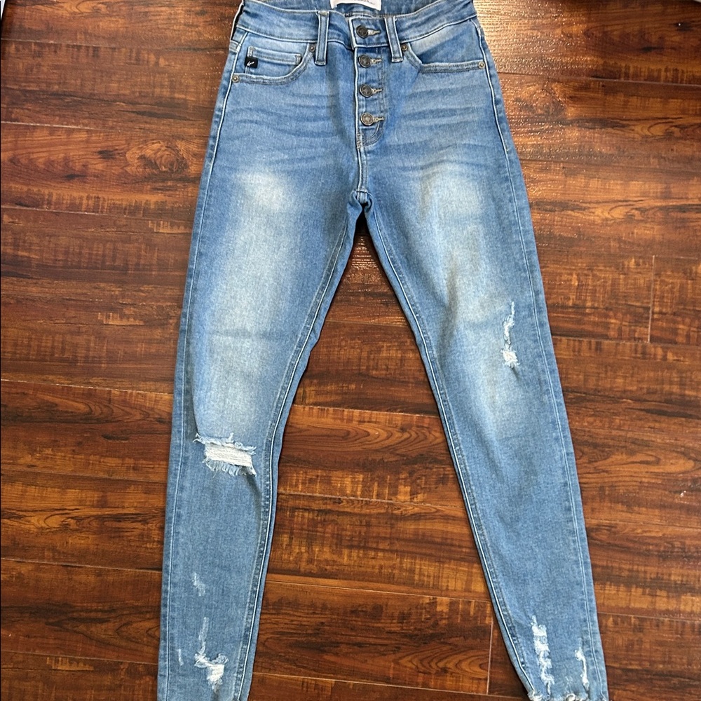 KanCan Light Blue Distressed High Rise Jeans